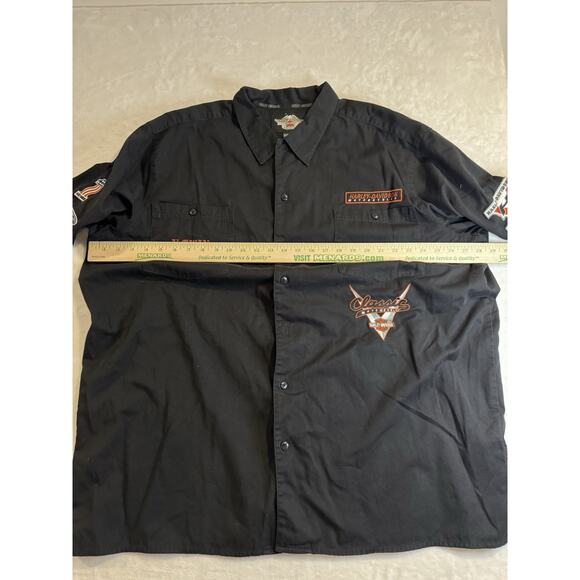 Harley Davidson Motorcycles V Twin Mechanic Shirt Patches Button XXX-Large 3XL - Picture 5 of 8